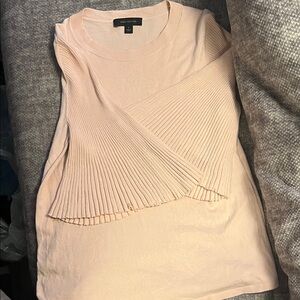 Ann Taylor Soft Pink Pleated Blouse